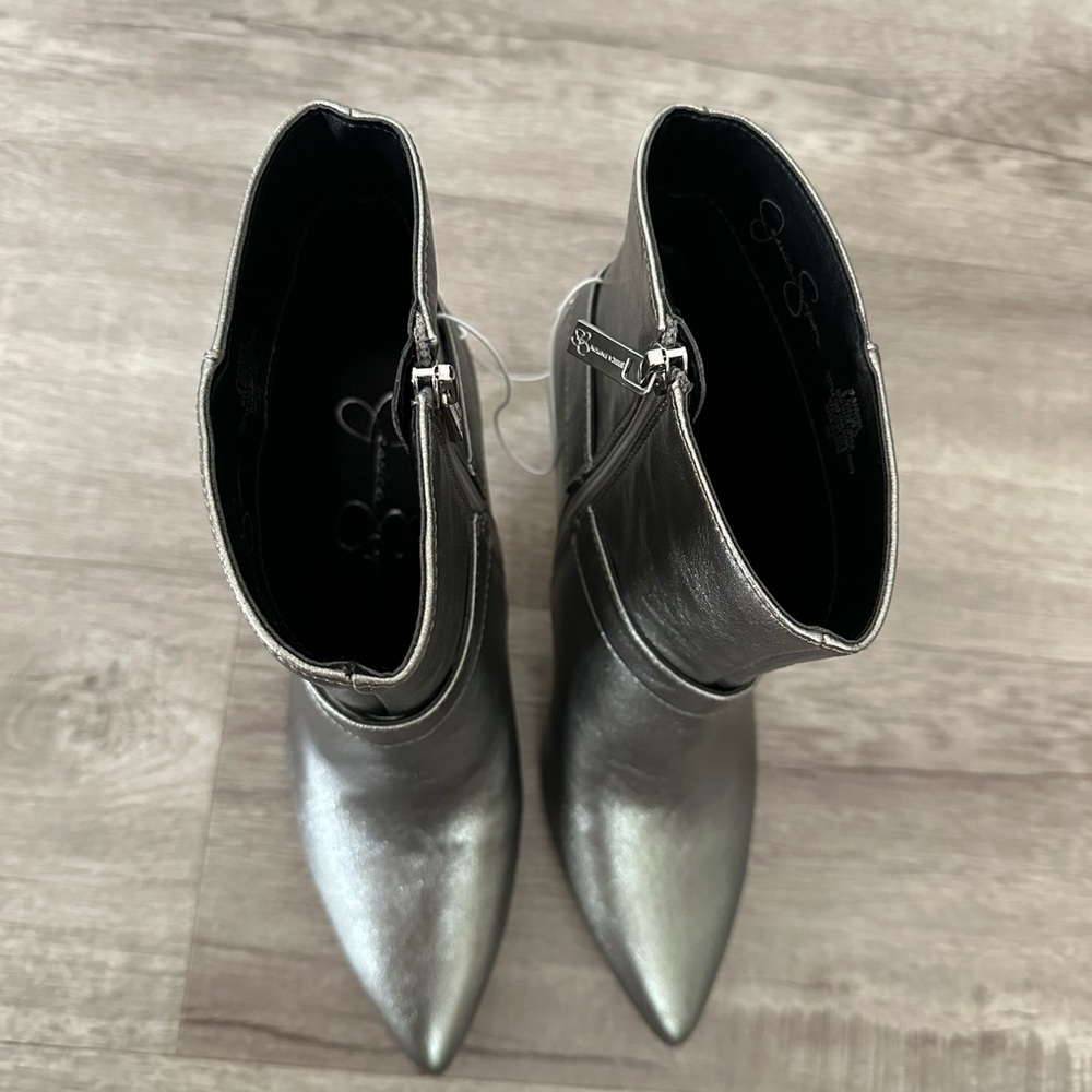 New Jessica Simpson Women’s Studded Pointed Toe Heel Ankle Boots Gray Size 8.5 - Picture 6 of 11